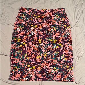 LuLaRoe Floral Pencil Skirt - Pink and Purple